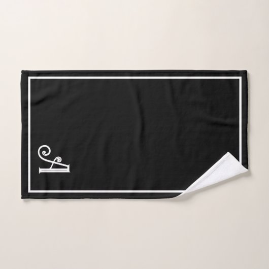 Elegant Modern Zwart & wit Monogram Bad Handdoek (Handdoek)