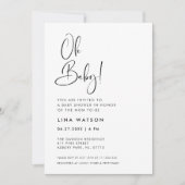 Elegant & Modern Zwart-wit Oh Baby Kaart (Voorkant)