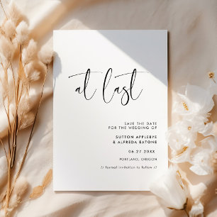 Elegant modern zwart-wit op datum opslaan save the date