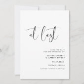 Elegant modern zwart-wit op datum opslaan save the date (Voorkant)