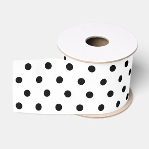 Elegant modern zwart-wit polka dots patroon grosgrain lint