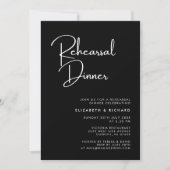 Elegant & Modern Zwart-wit Proefdiner Kaart (Voorkant)