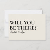 Elegant Modern Zwart & Wit Retro QR Code Bruiloft RSVP Kaartje (Achterkant)