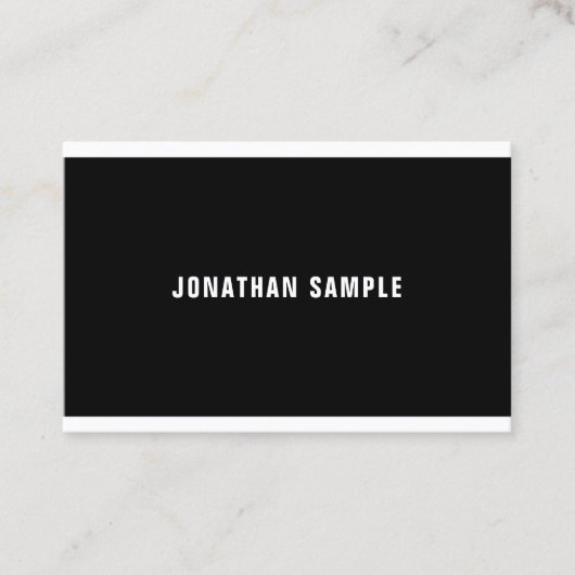 Elegant Modern Zwart Wit Slank Design Luxe Visitekaartje (Voorkant)
