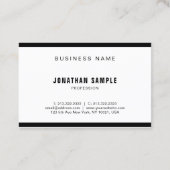 Elegant Modern Zwart Wit Slank Design Luxe Visitekaartje (Achterkant)