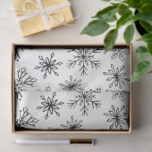 Elegant modern zwart-wit sneeuwvlokkenpatroon tissuepapier (Geschenk)