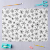 Elegant modern zwart-wit sneeuwvlokkenpatroon tissuepapier (Craft)