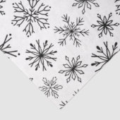Elegant modern zwart-wit sneeuwvlokkenpatroon tissuepapier (Detail)