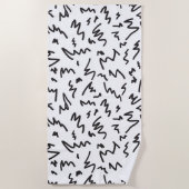 Elegant modern zwart-wit strandlaken (Voorkant)