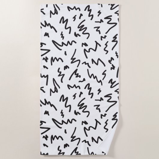 Elegant modern zwart-wit strandlaken (Voorkant)