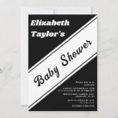 Elegant modern zwart-wit trendy Baby shower Kaart (Voorkant)