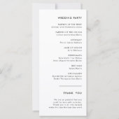 Elegant & Modern Zwart-wit Trouwprogramma (Achterkant)