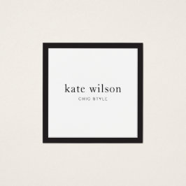Elegant modern zwart wit vierkant vierkante visitekaartjes