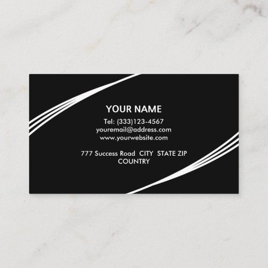 Elegant modern zwart-wit visitekaartje (Achterkant)