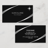 Elegant modern zwart-wit visitekaartje (Voorkant / Achterkant)