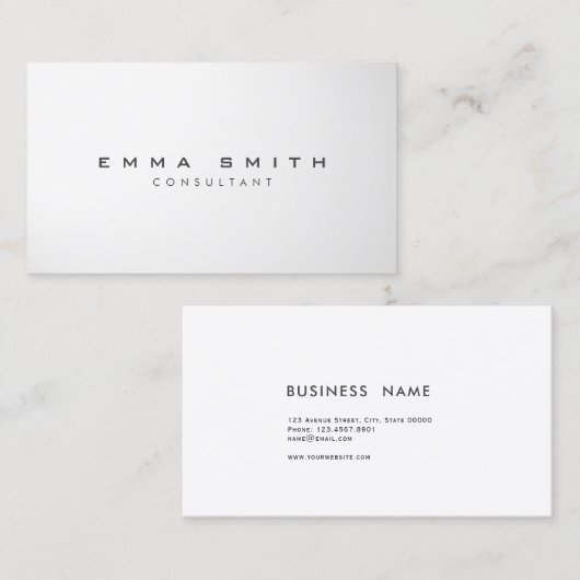 Elegant modern, zwart-wit visitekaartje (Voorkant / Achterkant)