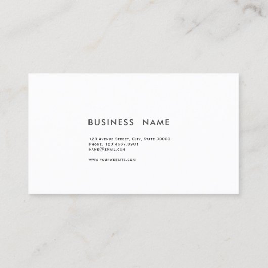 Elegant modern, zwart-wit visitekaartje (Achterkant)