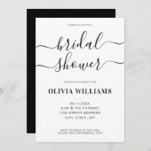 Elegant modern zwart-wit Vrijgezellenfeest Kaart (Voorkant / Achterkant)