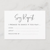 Elegant modern, zwart-witbruiloft Song-verzoek Informatiekaartje (Voorkant)