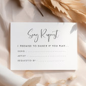 Elegant modern, zwart-witbruiloft Song-verzoek Informatiekaartje