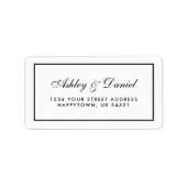 Elegant modern zwart-withuwelijk etiket (Voorkant)