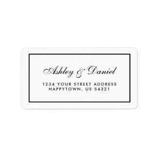 Elegant modern zwart-withuwelijk etiket