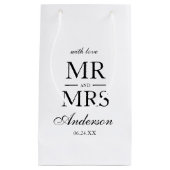 Elegant modern zwart-withuwelijk klein cadeauzakje (Voorkant)