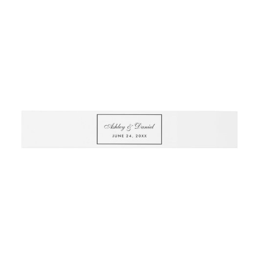 Elegant modern zwart-withuwelijk uitnodigingen wikkel (Vlak)