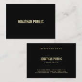 Elegant modern zwart-wittekentaplein visitekaartje (Voorkant / Achterkant)