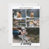 Elegant modern zwart-wittekst voor aangepaste fami kaart (Voorkant)