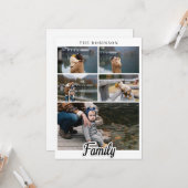 Elegant modern zwart-wittekst voor aangepaste fami kaart (Voorkant / Achterkant in situ)