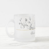 Elegant modern - zwart witwitbruistoestel cadeautj matglas koffiemok (Links)