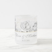 Elegant modern - zwart witwitbruistoestel cadeautj matglas koffiemok (Center)