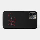 Elegant modern zwart-zwart-witmonogram Case-Mate iPhone case (Achterkant (horizontaal))