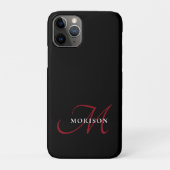 Elegant modern zwart-zwart-witmonogram Case-Mate iPhone case (Achterkant)