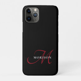 Elegant modern zwart-zwart-witmonogram Case-Mate iPhone case