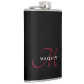 Elegant modern zwart-zwart-witmonogram heupfles (Rechts)