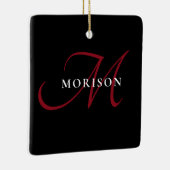 Elegant modern zwart-zwart-witmonogram keramisch ornament (Rechts)