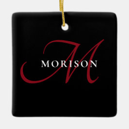 Elegant modern zwart-zwart-witmonogram keramisch ornament