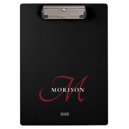 Elegant modern zwart-zwart-witmonogram klembord