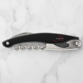 Elegant modern zwart-zwart-witmonogram kurkentrekker (Achterkant)