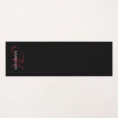 Elegant modern zwart-zwart-witmonogram yogamat (Achterkant (horizontaal))