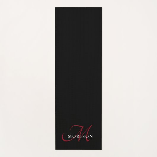 Elegant modern zwart-zwart-witmonogram yogamat (Voorkant)