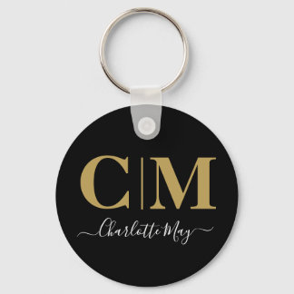 Elegant modern - zwart zwart zwart Gold Business - Sleutelhanger