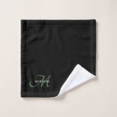 Elegant modern zwart-zwart zwart-witmonogram bad handdoek (Wasdoekje)