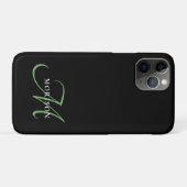 Elegant modern zwart-zwart zwart-witmonogram Case-Mate iPhone case (Achterkant (horizontaal))
