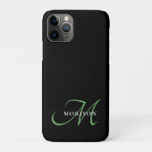Elegant modern zwart-zwart zwart-witmonogram Case-Mate iPhone case (Achterkant)