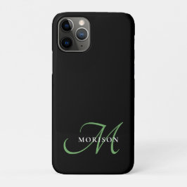 Elegant modern zwart-zwart zwart-witmonogram Case-Mate iPhone case