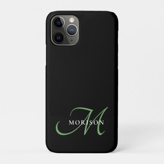Elegant modern zwart-zwart zwart-witmonogram Case-Mate iPhone case (Achterkant)
