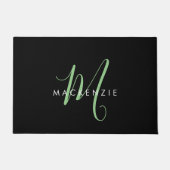 Elegant modern zwart-zwart zwart-witmonogram deurmat (Voorkant)
